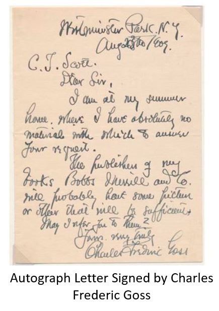 Autograph Goss Letter