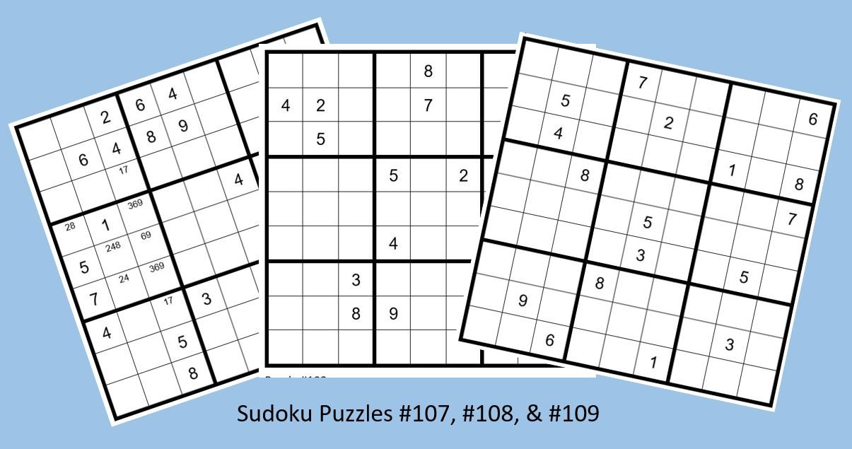 Sudoku #107 and #108 (Hard) - Free Printable Puzzles