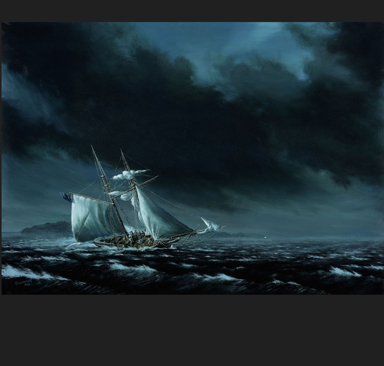 Schooner HMS "Speedy" Caught in a Storm