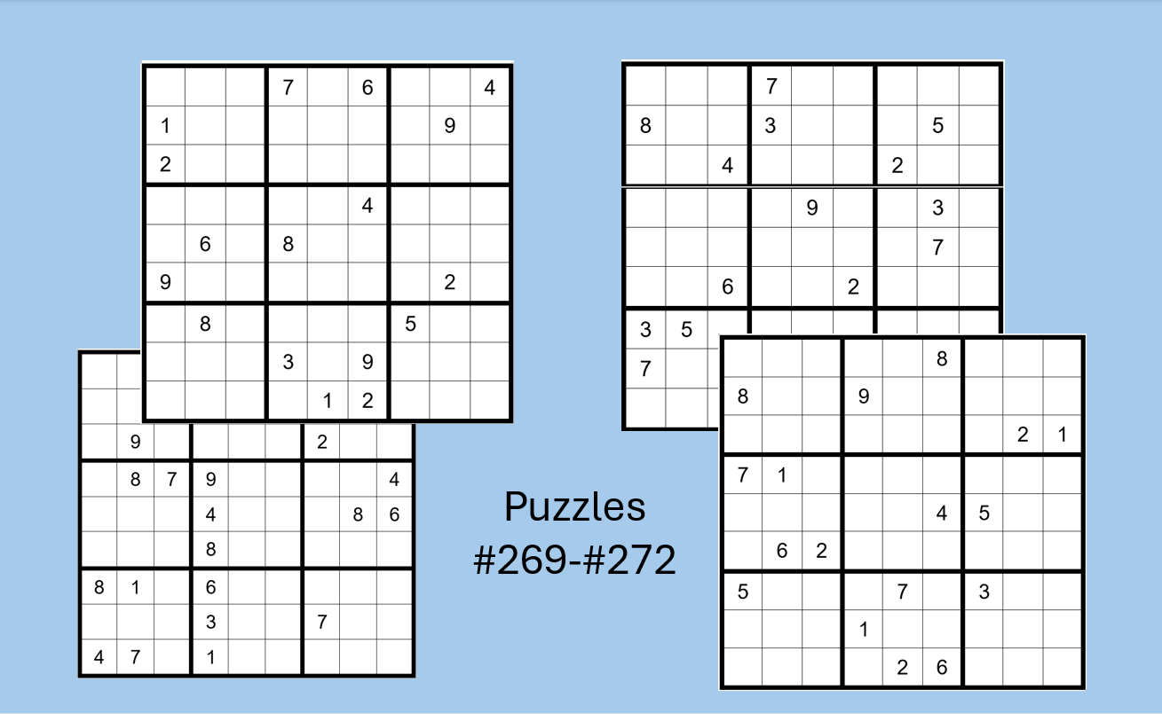 Sudoku Puzzles for November 2025