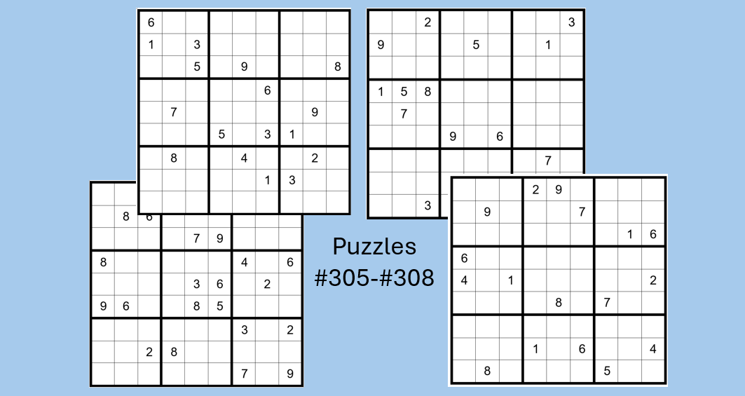 Sudoku Puzzles #305-308